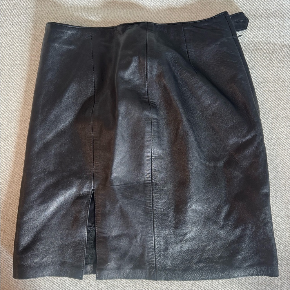 Vintage genuine leather skirt
